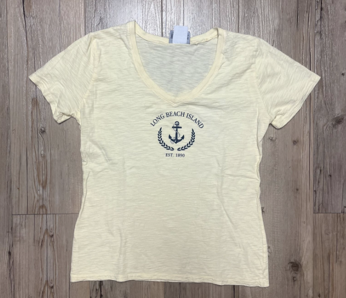 LBI | Ladies V-Neck Tee with Anchor Emblem