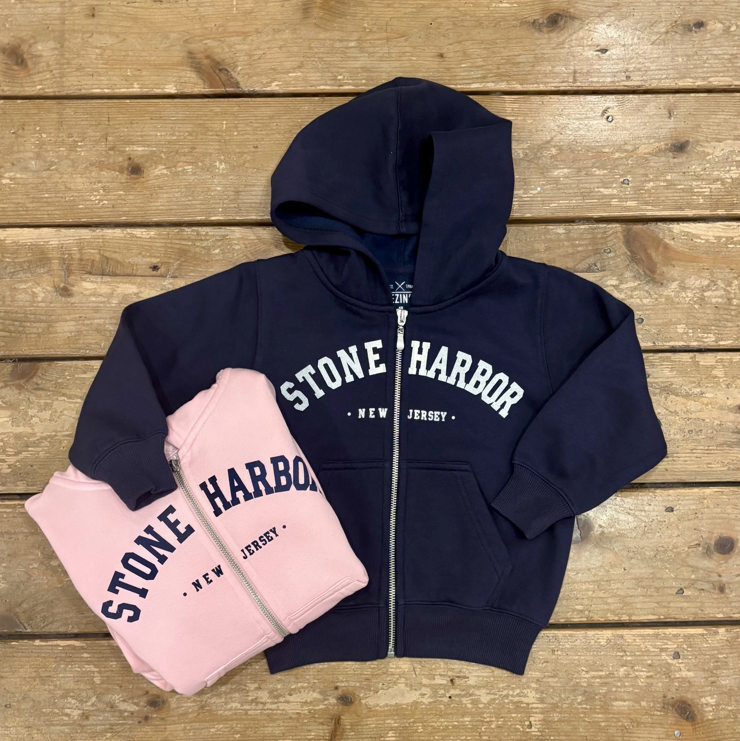 STONE HARBOR I INFANT HOODED FULL ZIP SWEATSHIRT WITH TOWNNAME