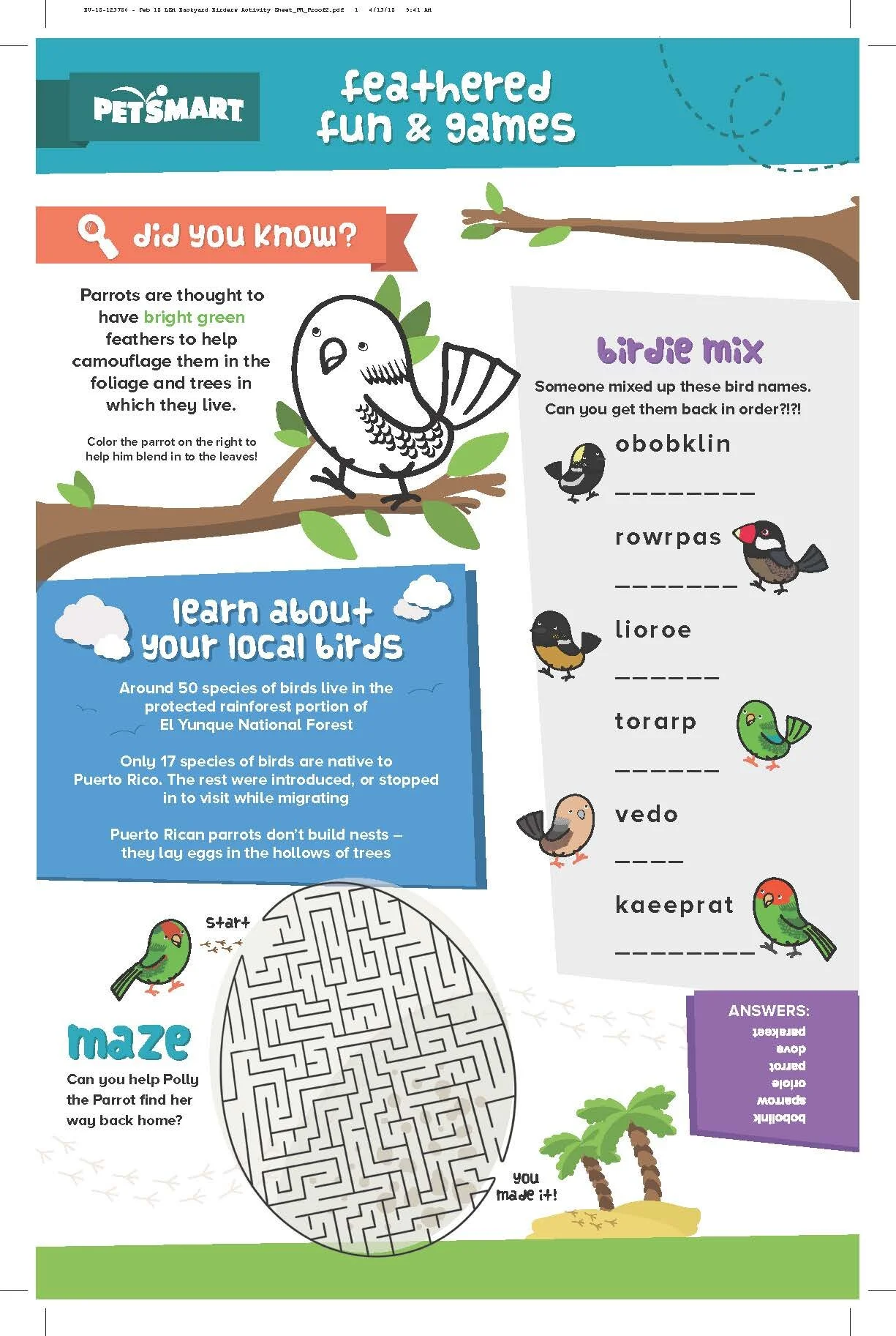 Print Design - Activity Sheet