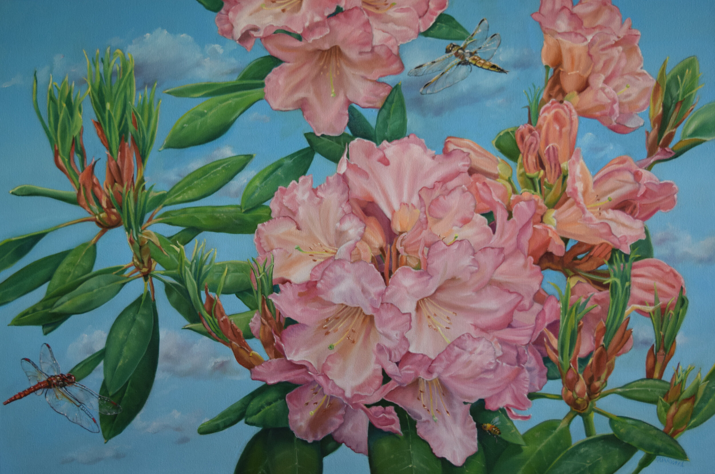 "Flowers and Flight" oil on canvas, 24"x36"