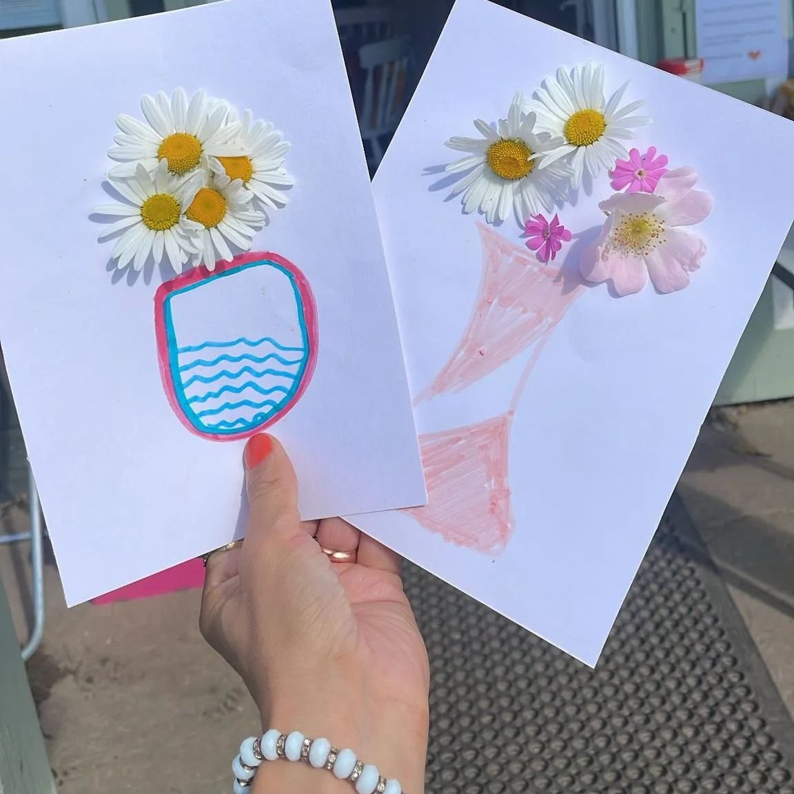 Today, our &quot;ladies&quot; created mandala-style drawings, and some of the young people used daisies to add to drawn vases. A good day!