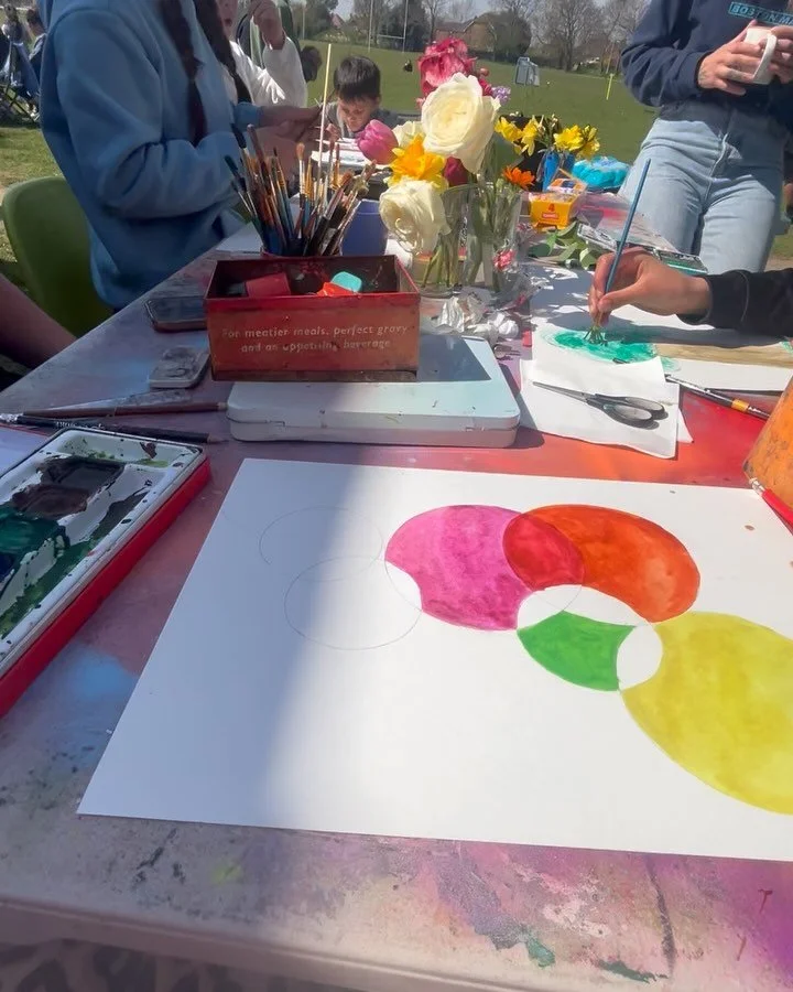Is there anything better than singing and painting in the sun?! Very lucky weather for our Easter holidays club, so we have taken the art table outside! We&rsquo;ll be back tomorrow with a scavenger hunt, outdoor sports, art and games!
