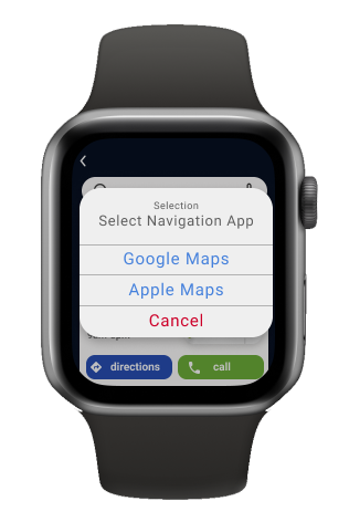 smartwatch directions screen