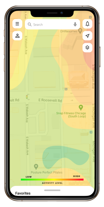 main map (crowd density filter on)
