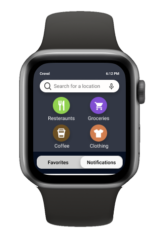 smartwatch home screen