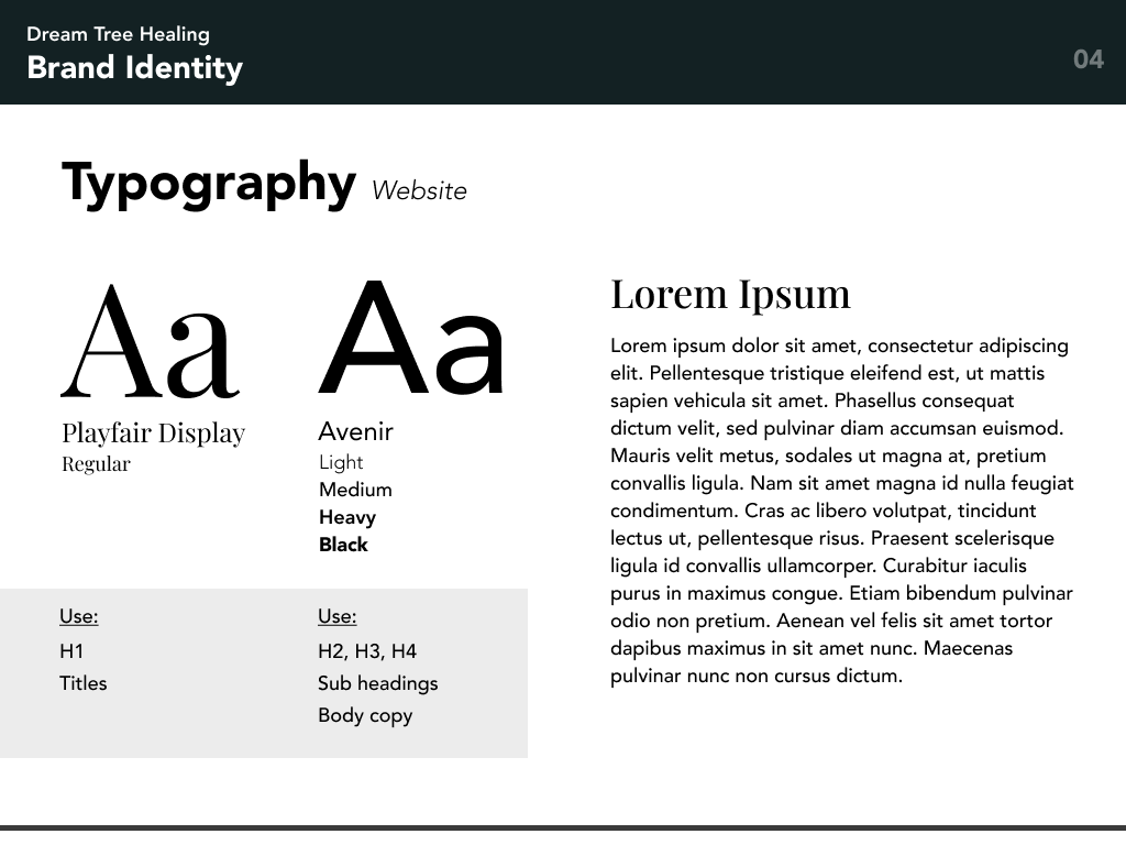 Typography (for website)