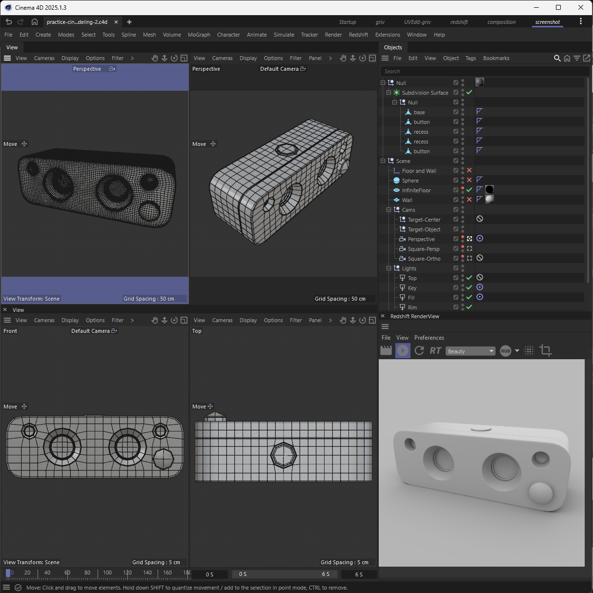 Subdivision Modeling w/ Cinema4D & Redshift