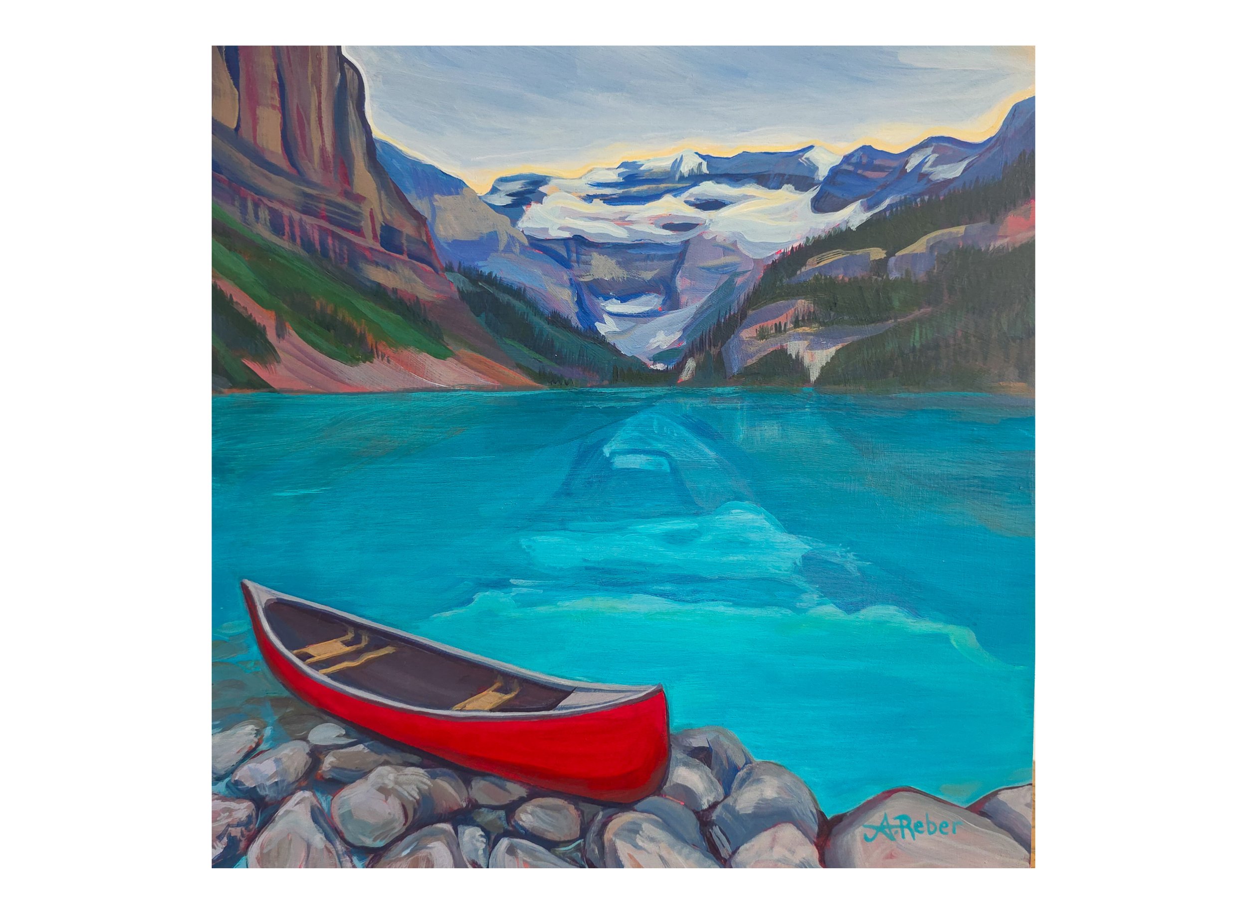 "Lake Louise Canoe" Original painting