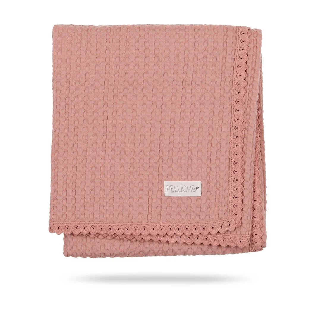 Waffle Blanket - Rose 36" x 46" — Peluche Blankets