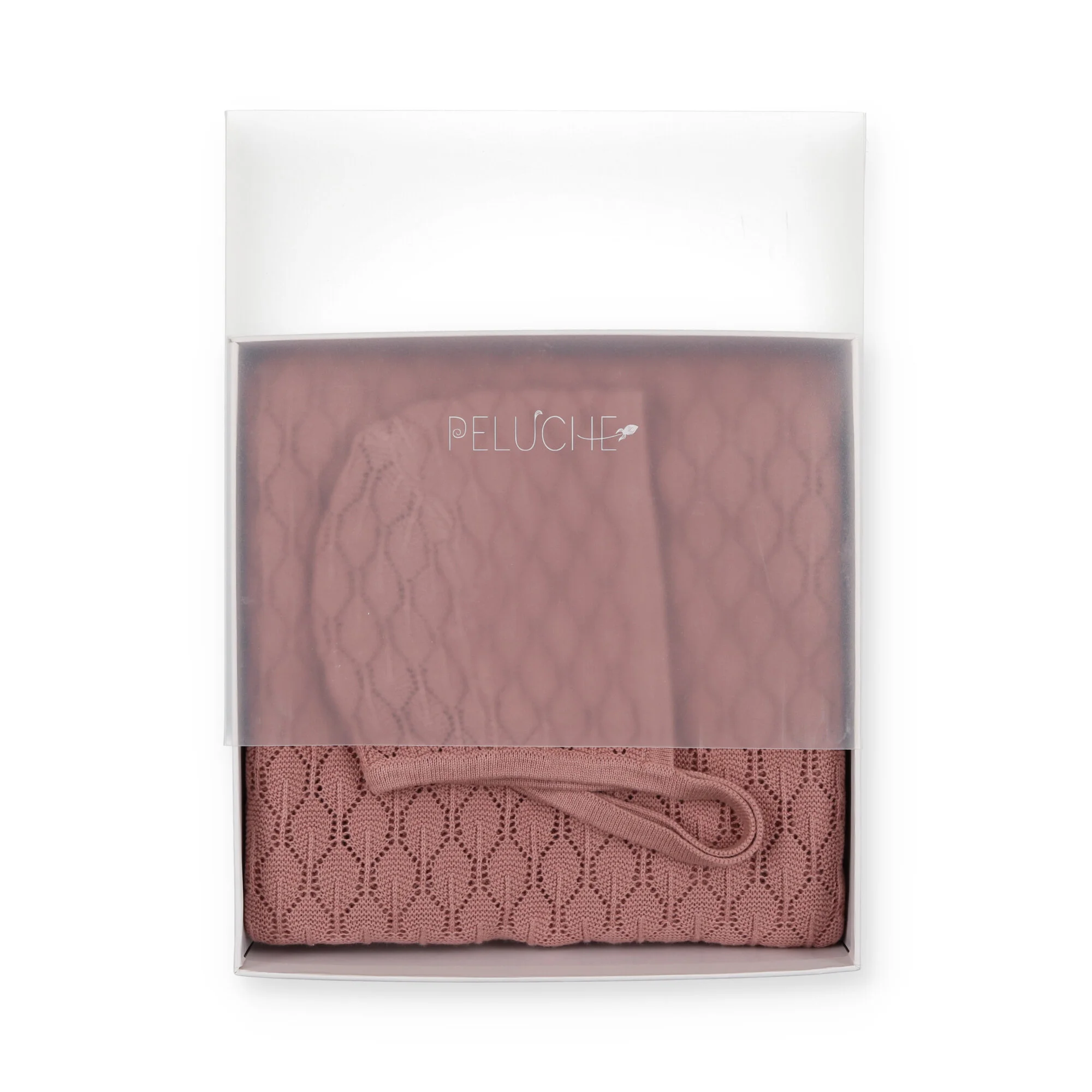 Fine Pointelle Blanket and Bonnet - Cream — Peluche Blankets