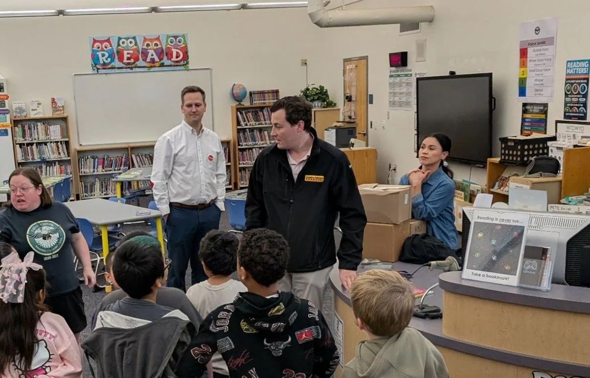 Phoenix Arcadia Rotary Club President Bryce K (2025-2026), President-Elect Mitch Turbenson, and Secretary/President-Elect Nominee Colin Deckwa delivered books to a Title 1 school in Phoenix, Arizona, promoting literacy and educational opportunities. 
