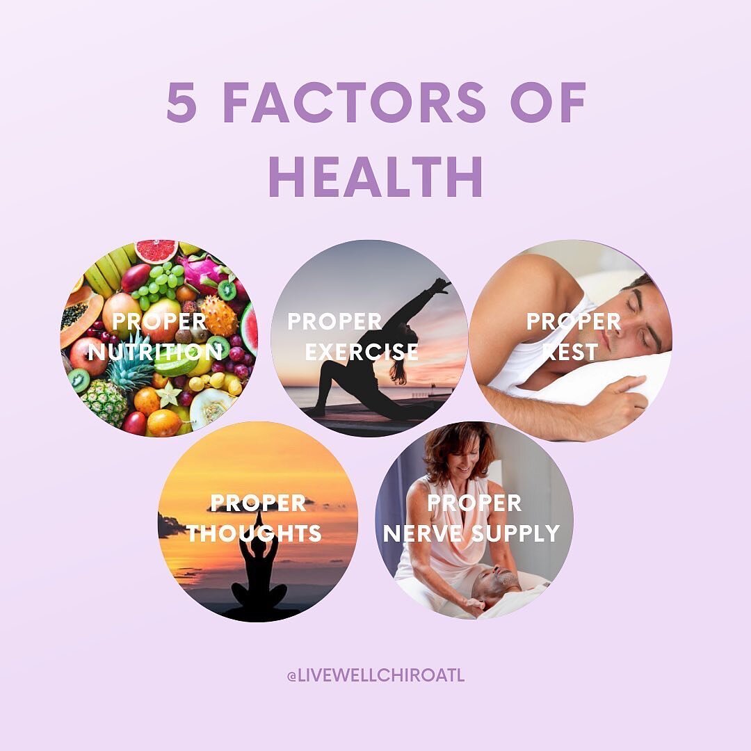 Practice these daily 5 factors of health to LIVE WELL! 

💟GET WELL💜LIVE WELL💜STAY WELL💟

📲404 235 0995 
💻 www.livewellchiropractic.com
🔗 scheduling link in bio 

#livewell #healthylifestyle #midtownatl #midtown #healthy #spine #subluxation #ne