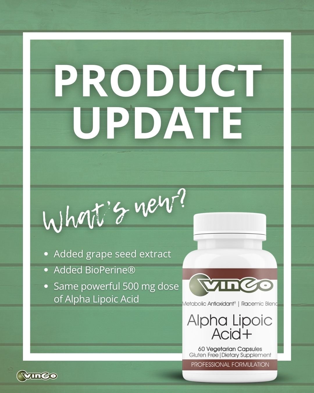 🫐Alpha Lipoic Acid (ALA) is a powerful antioxidant! It helps fight free radicals, supports healthy blood sugar levels, and may even boost nerve function. ALA has long been a part of the Vinco line up and we recently improved the formula! 
💥 Grape s