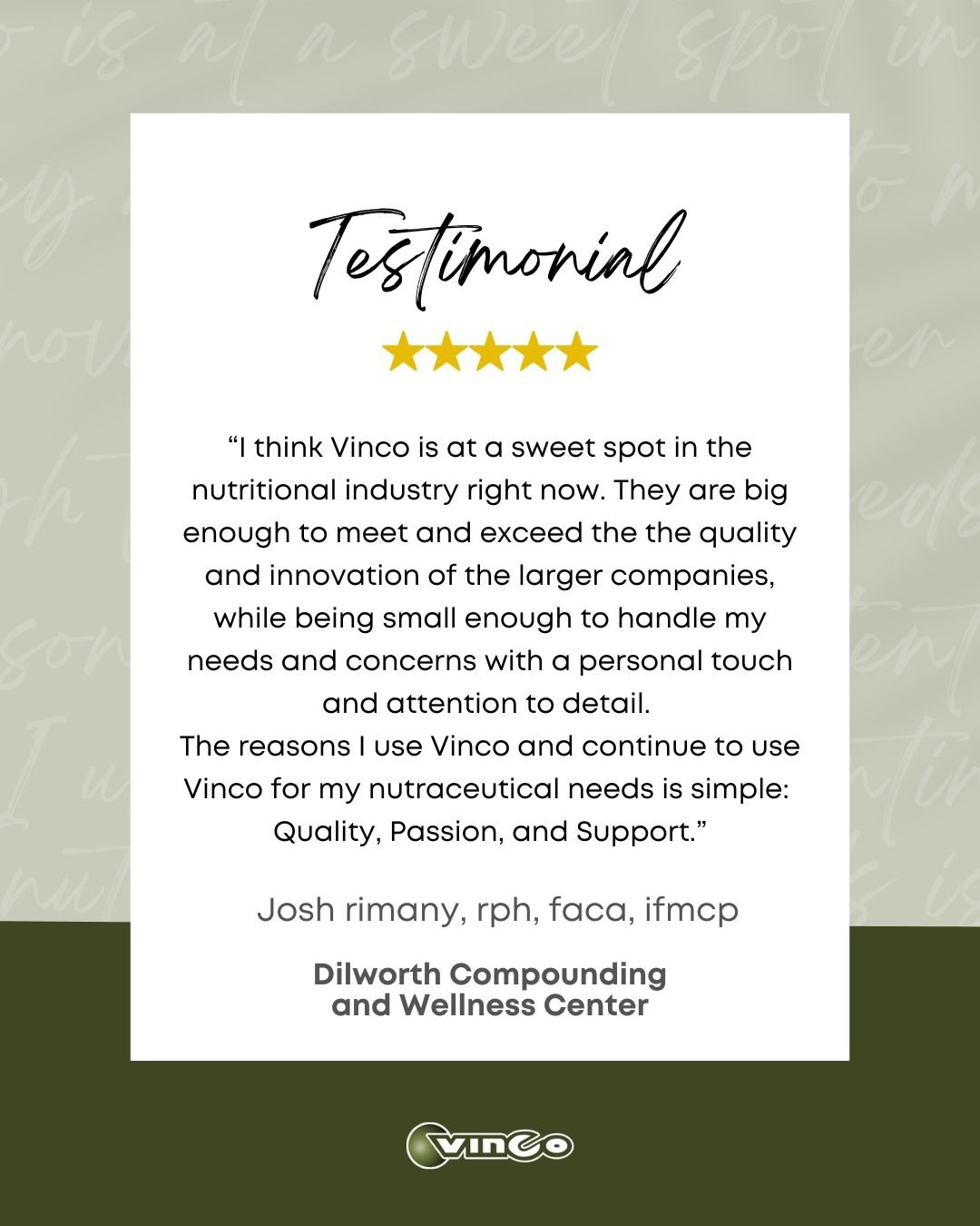 As the Founder &amp; Chief Wellness Officer at Dilworth Compounding &amp; Wellness Center in Charlotte, NC, Josh Rimany, RPh., FACA, IFMCP is leading the way in Functional and Integrative Wellness in Independent Pharmacy. 💊🌿 Our relationship starte