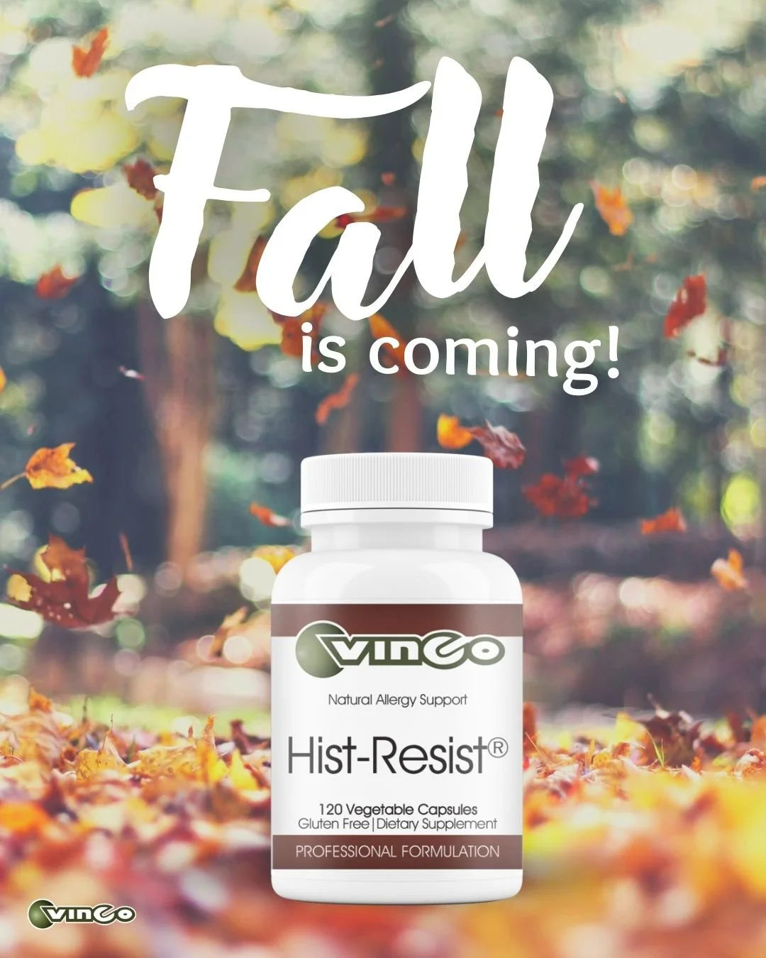 🤧Heading into fall and feeling that familiar sniffle and sneeze? You're not alone! As ragweed and other autumn allergens emerge, many look for ways to manage symptoms.

👏Vinco's Hist-Resist&reg; includes a synergistic blend of adaptogenic herbs, fl