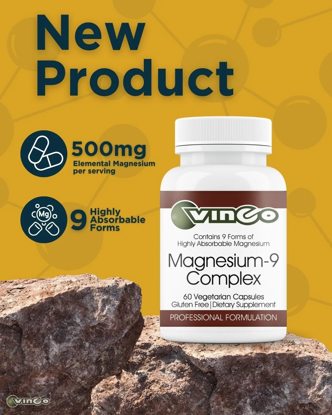 🌟Introducing Magnesium-9 Complex, a premium dietary supplement meticulously crafted to deliver optimal clinical magnesium support.
🌟This innovative formula combines 9 highly absorbable forms of magnesium&mdash;Bisglycinate, Citrate, Taurate, Chelat
