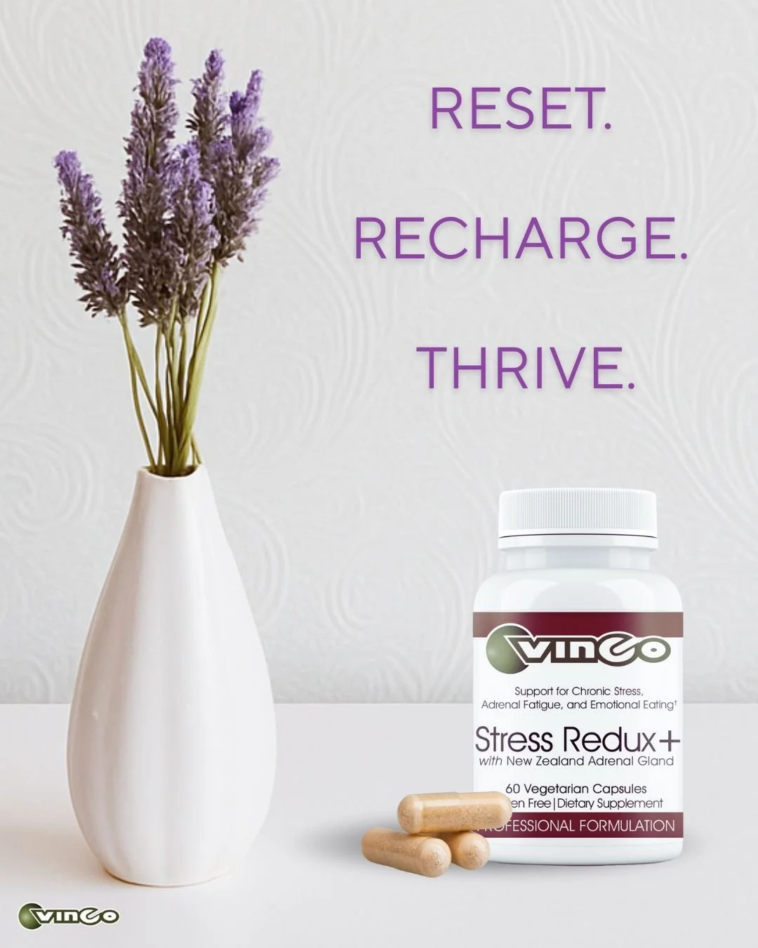 🔬 As science and scientific discoveries continue to evolve, Vinco strives to deliver the highest quality, professional, scientifically backed supplements.

🌟Stress Redux+ has been reformulated with scientifically backed ingredients to help fight ba
