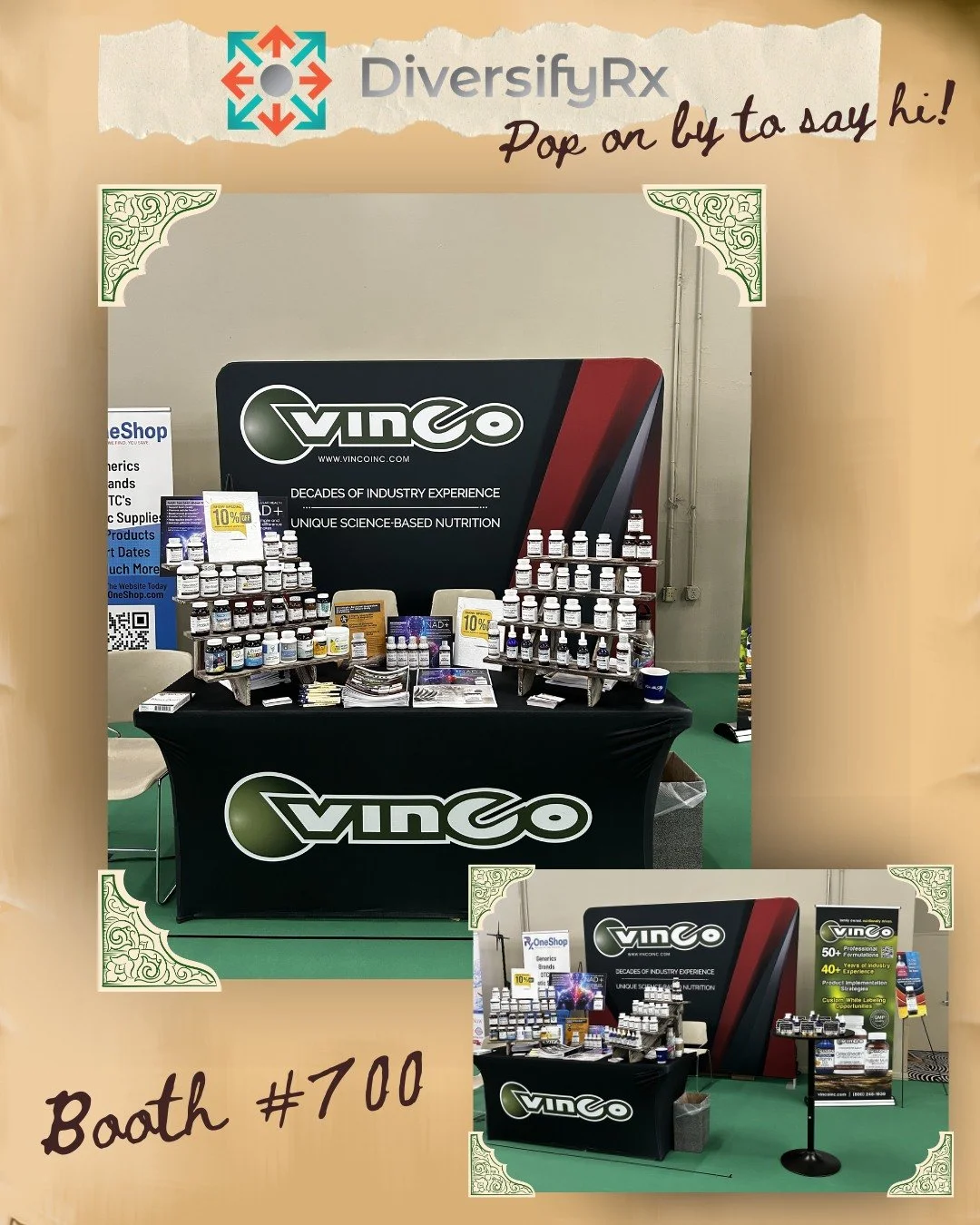 Today's the last day! Pop on by booth #700 at the Diversify Rx Pharmacy Profit Summit to say hello and see what's new!

#vincoinc #diversifyrx #profitsummit #dallasevents #wellness #whatsnew