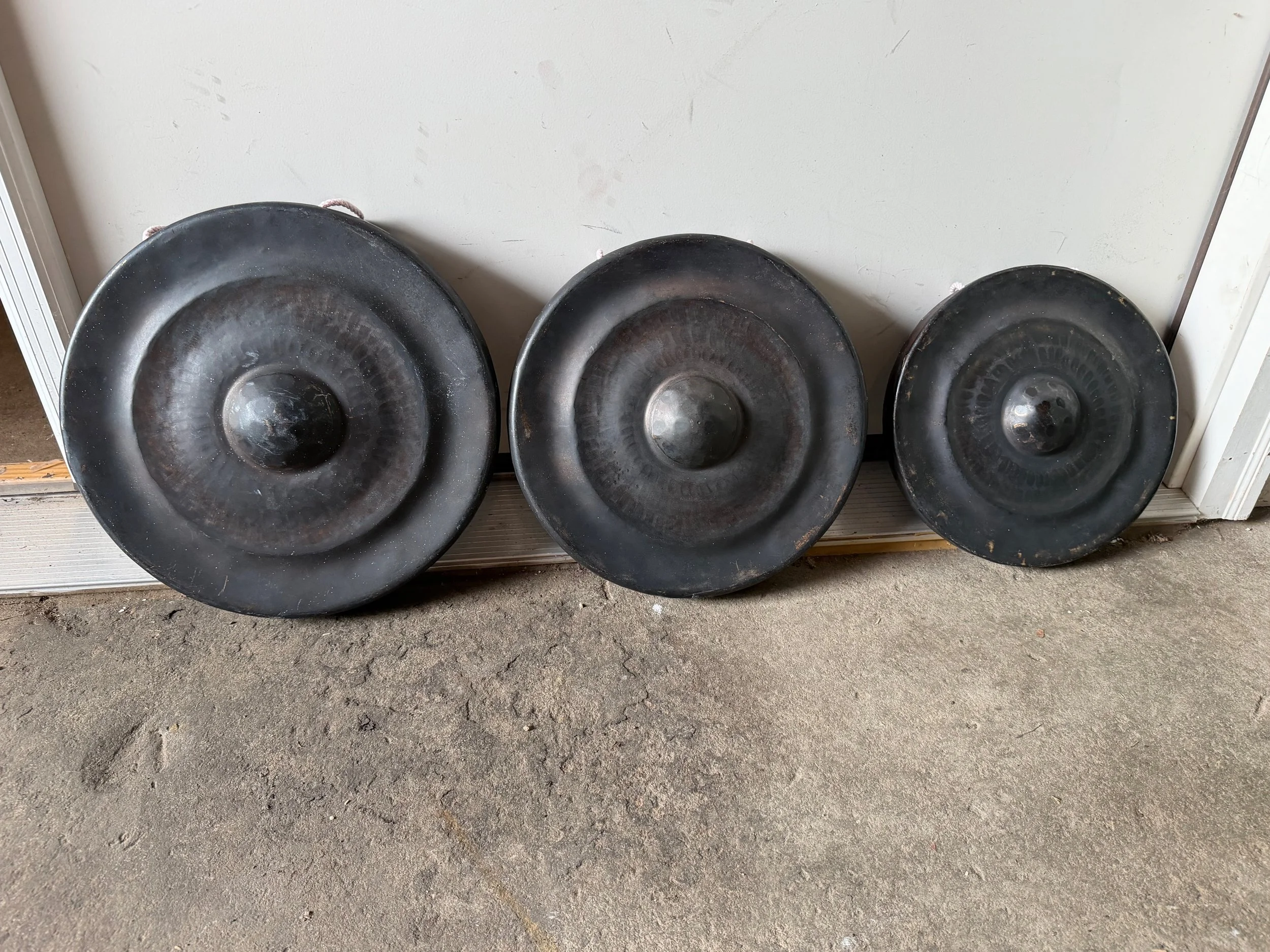 Tuned set (C, E, G) of Vietnamese gongs