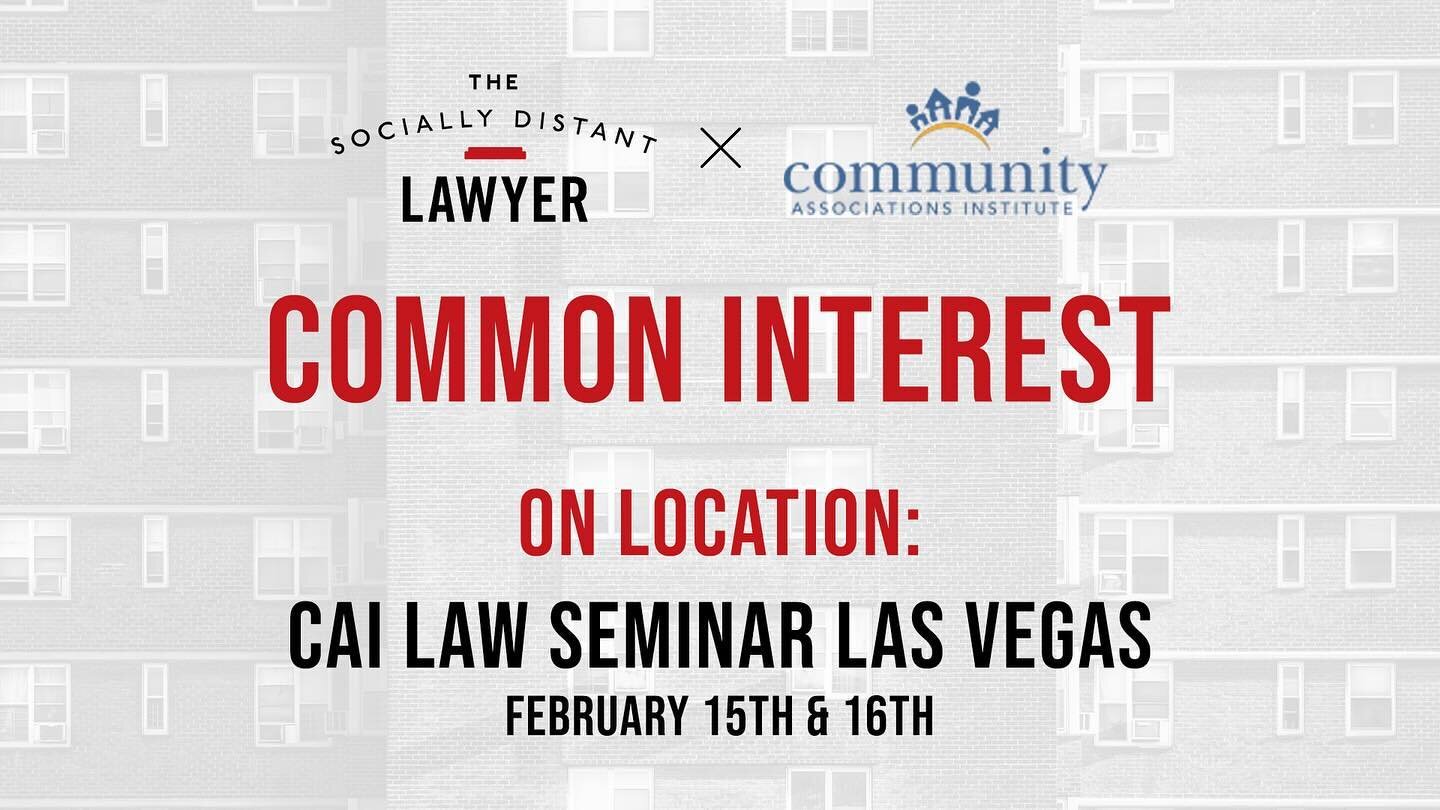 Mitch and Greg are in attendance at the CAI Law Seminar in Las Vegas! Sit down for an episode of our SDL On-Location series or come say hi! We are excited to meet and catch up with many leaders, colleagues, and friends in the Community Association in