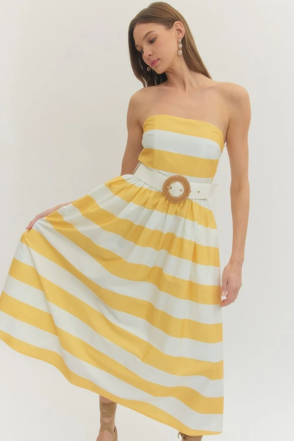 Stripe Strapless Dress