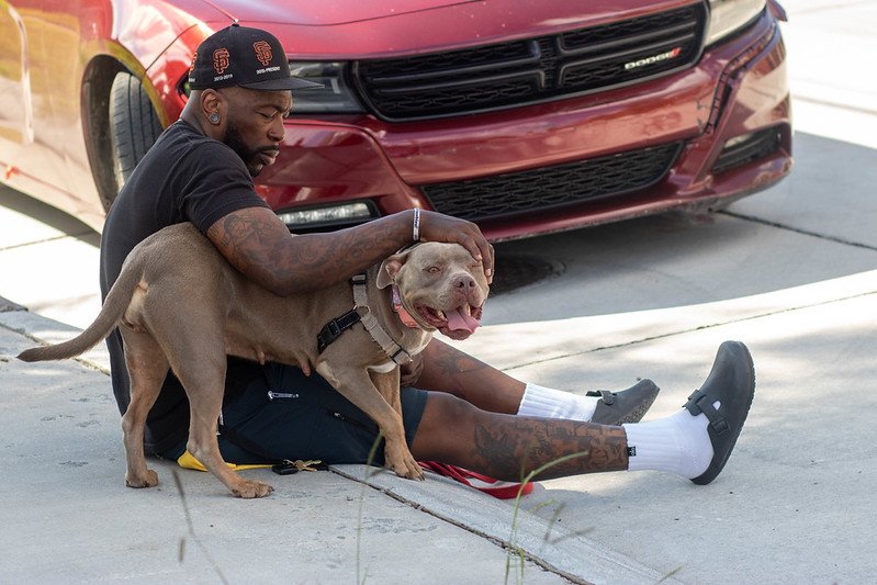 man with dog