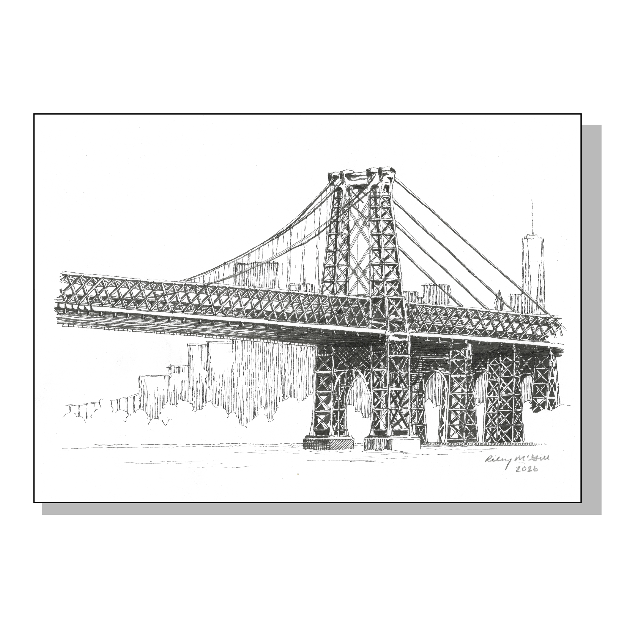 'Williamsburg Bridge' Postcard