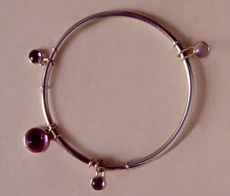  Moonstone, iolite, amethyst, sterling silver,  14k yellow gold 