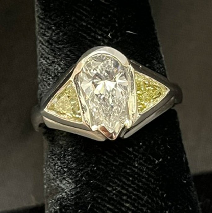 Platinum with white and yellow diamonds