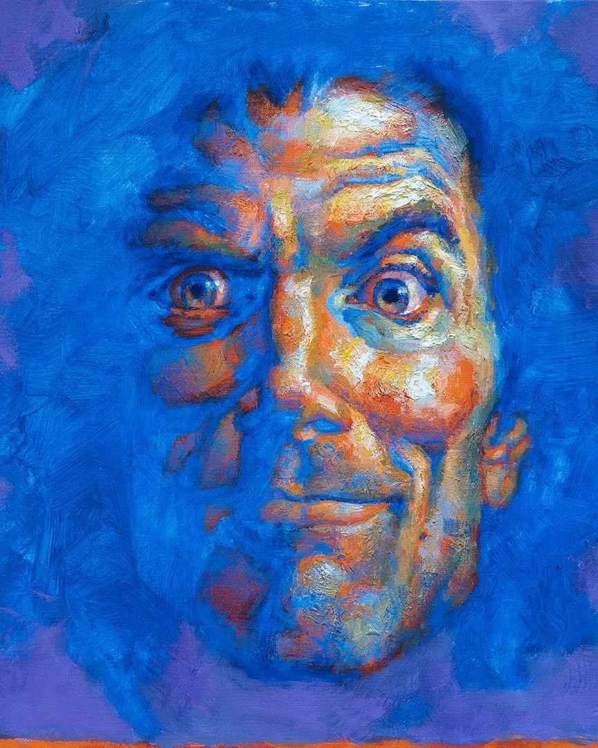 True Blue. And here is another one of the look-alikes who was hanging out in studio for a while.

Usually I try and finish a painting in full alla prima, but using a new palette I decided to do a nice, fat underpainting first. Fun!
#painting #paint #