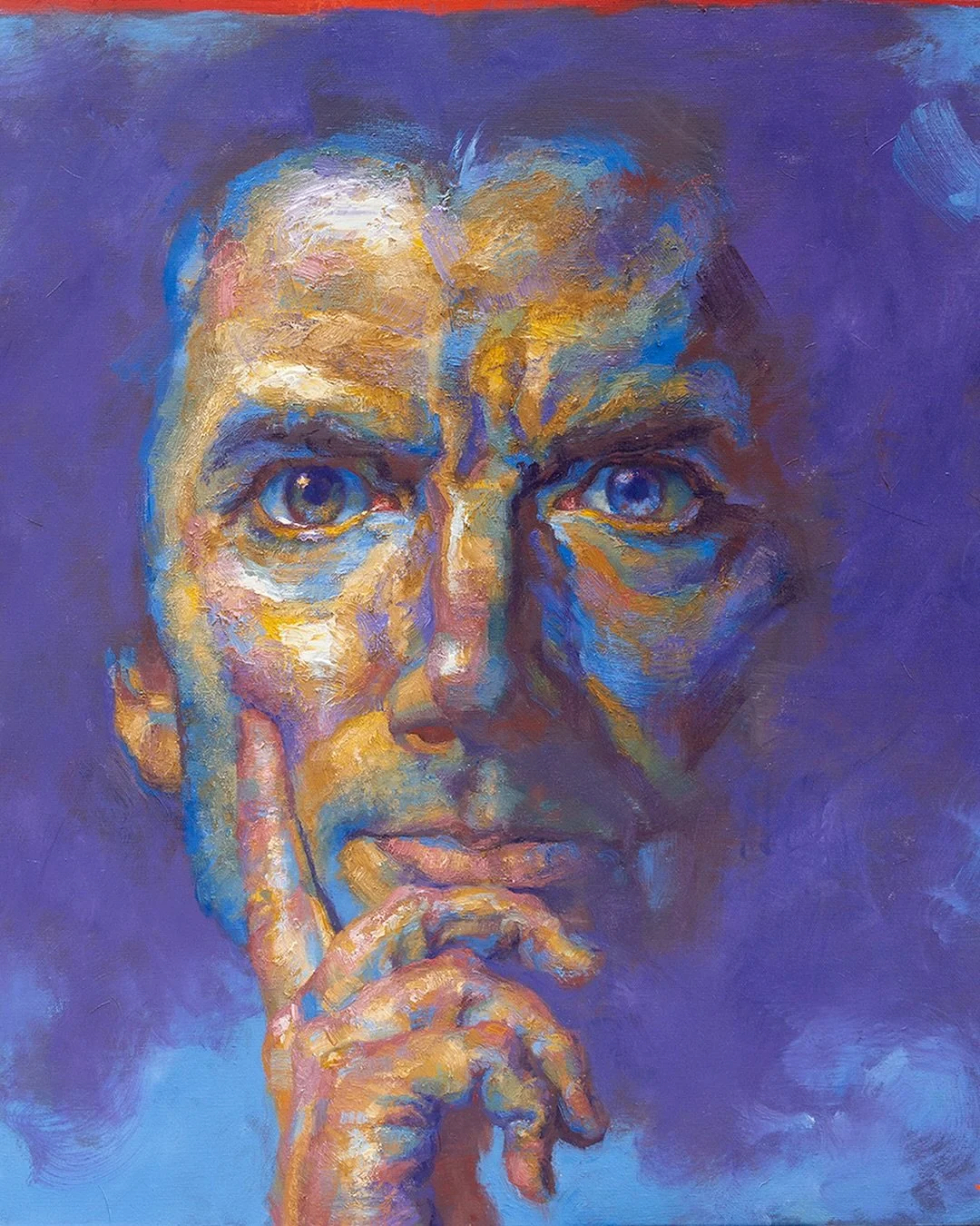 I was happy the client chose one of my proposals including a hand. I haven&rsquo;t drawn or painted too many self-portraits with hands, so it was a good time shoving that index in my cheek.
#art #artist #artcollector #selfportrait #contemporaryartwor