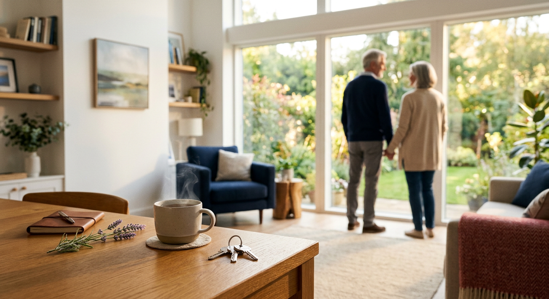 Couple de personnes âgées dans leur appartement en résidence pour aînés autonomes