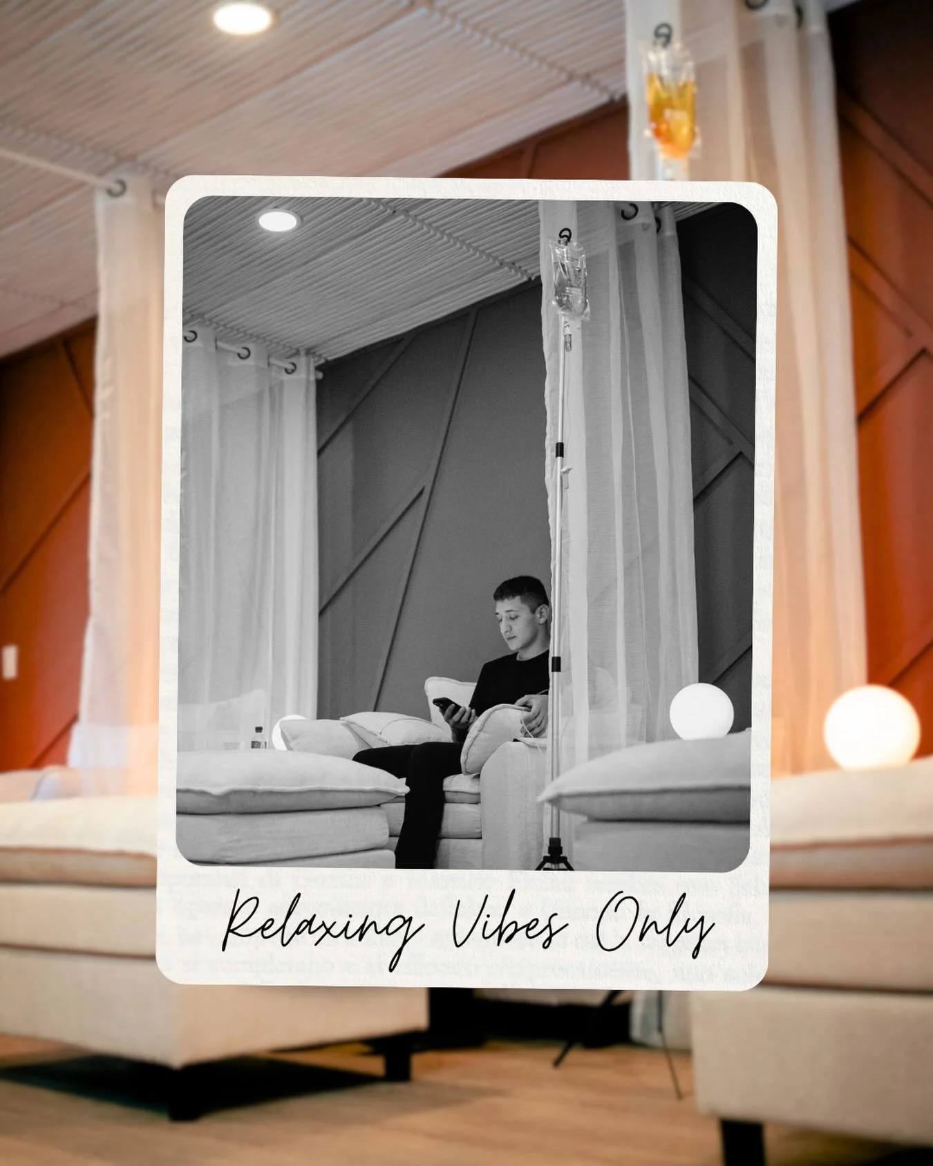 Our new relaxation lounge is designed for comfort at every level&mdash;plush cushioned chairs, soft lighting, and the gentle warmth of the fireplace. Sink in, unwind, and let your IV drip do the rest.

Because feeling better should feel this good. ✨
