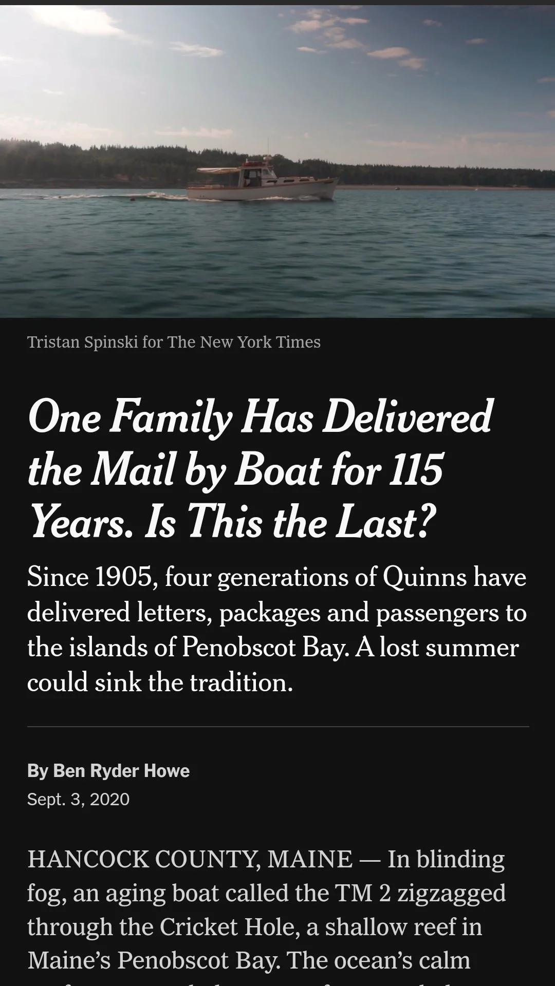 "One Family Has Delivered the Mail by Boat for 115 Years. Is This the Last?"