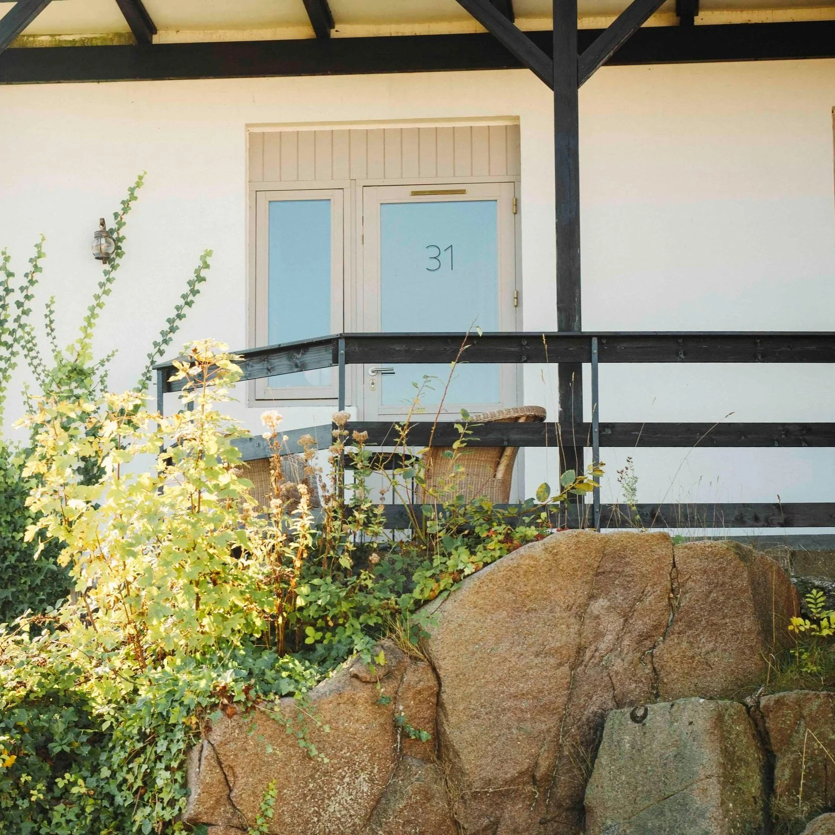 Indgang til værelse 31 i Garden House på The Falcon Hotel på Bornholm