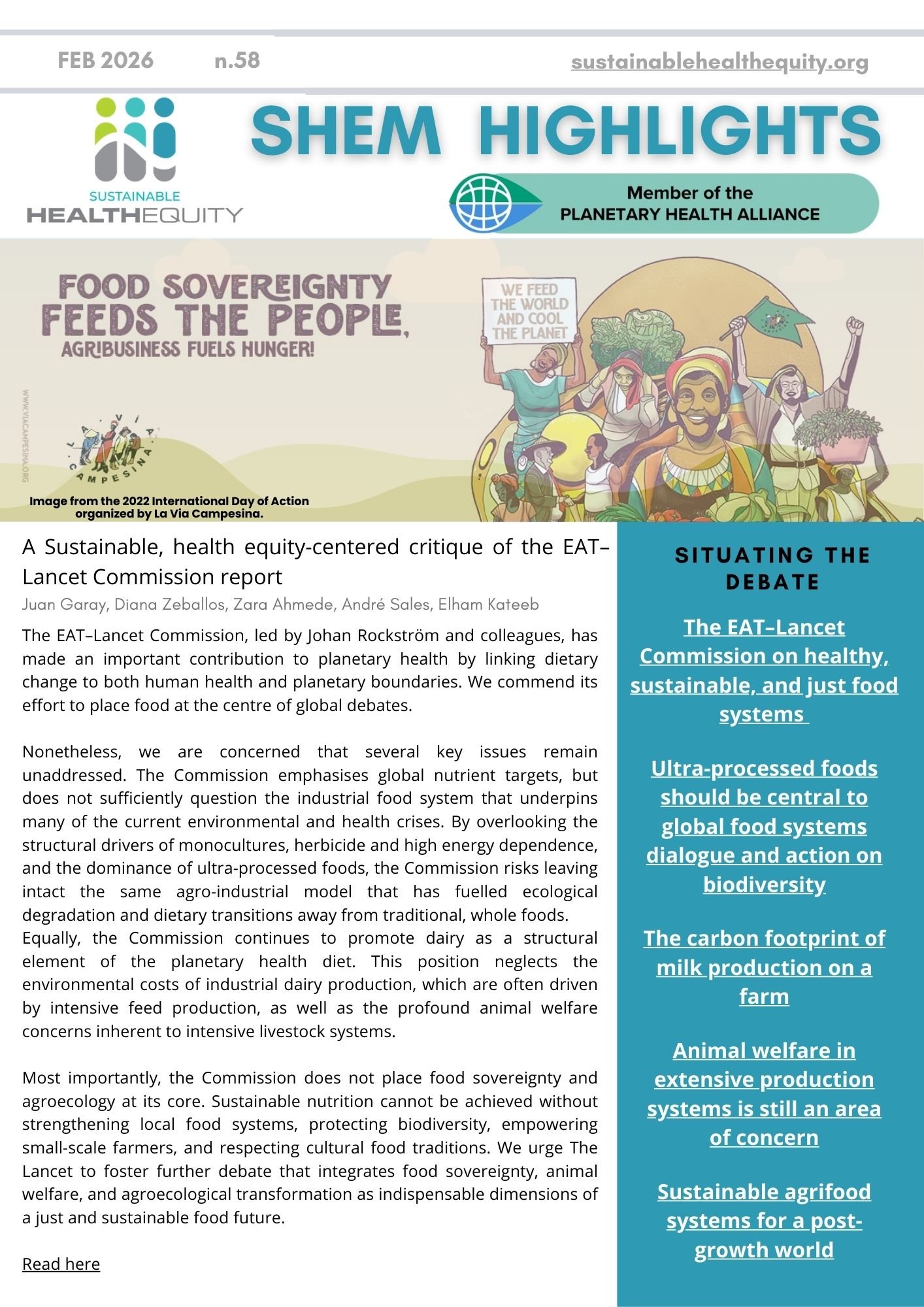 HL 58 - A Sustainable, health equity-centered critique of the EATLancet Commission report