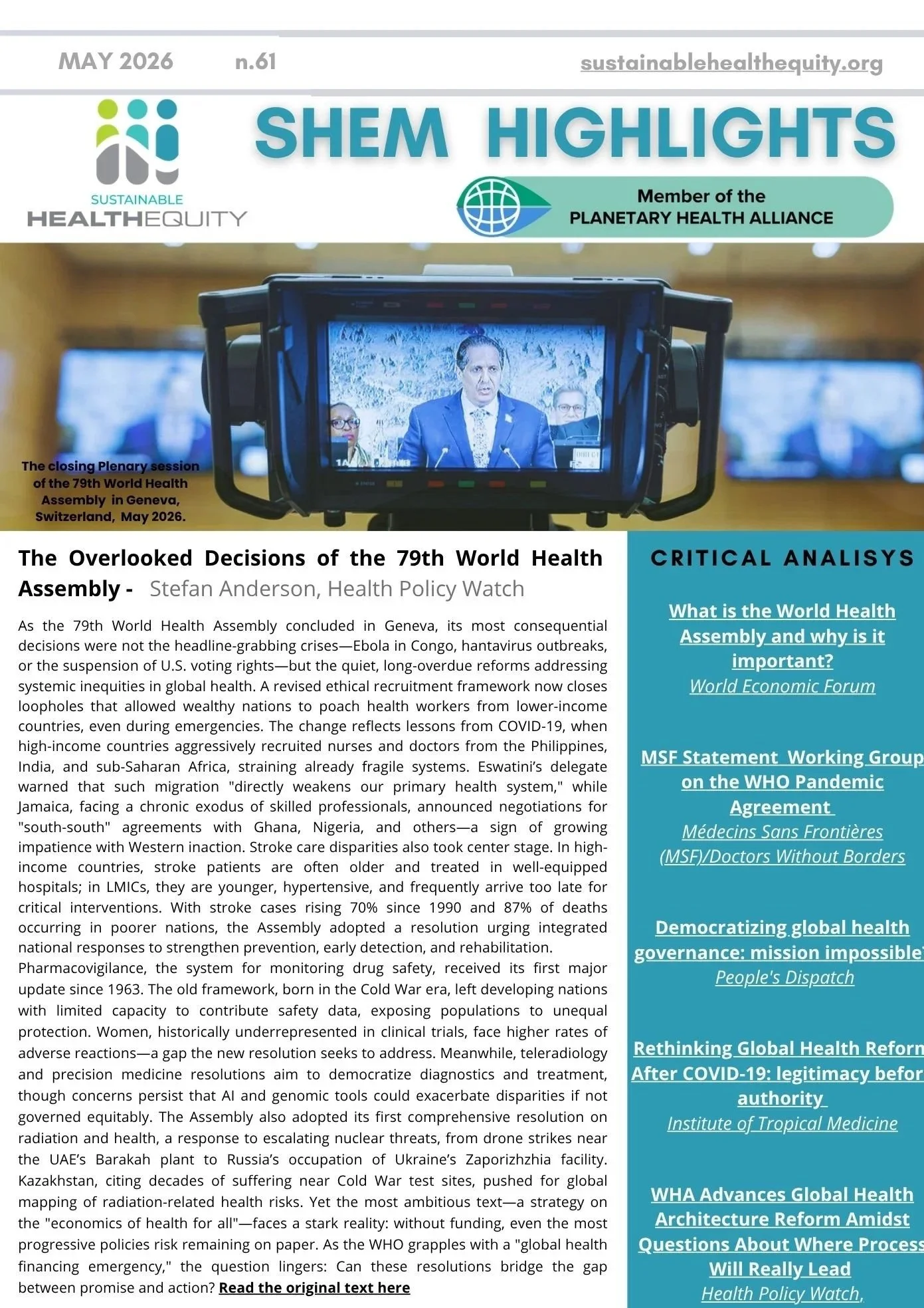 HL 61 - The Overlooked Decisions of the 79th World Health Assembly
