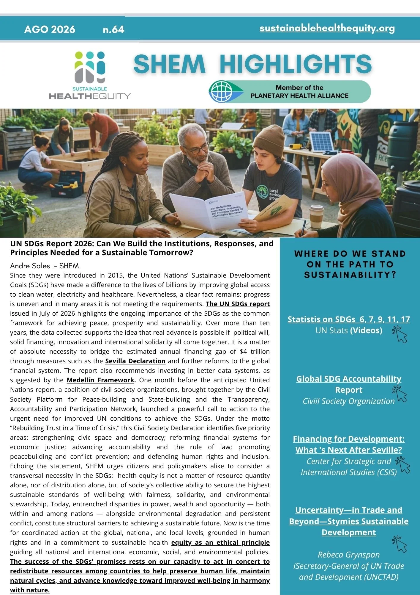 HL.64 - UN SDGs Report 2026: Can We Build the Institutions, Responses, and Principles Needed for a Sustainable Tomorrow? 