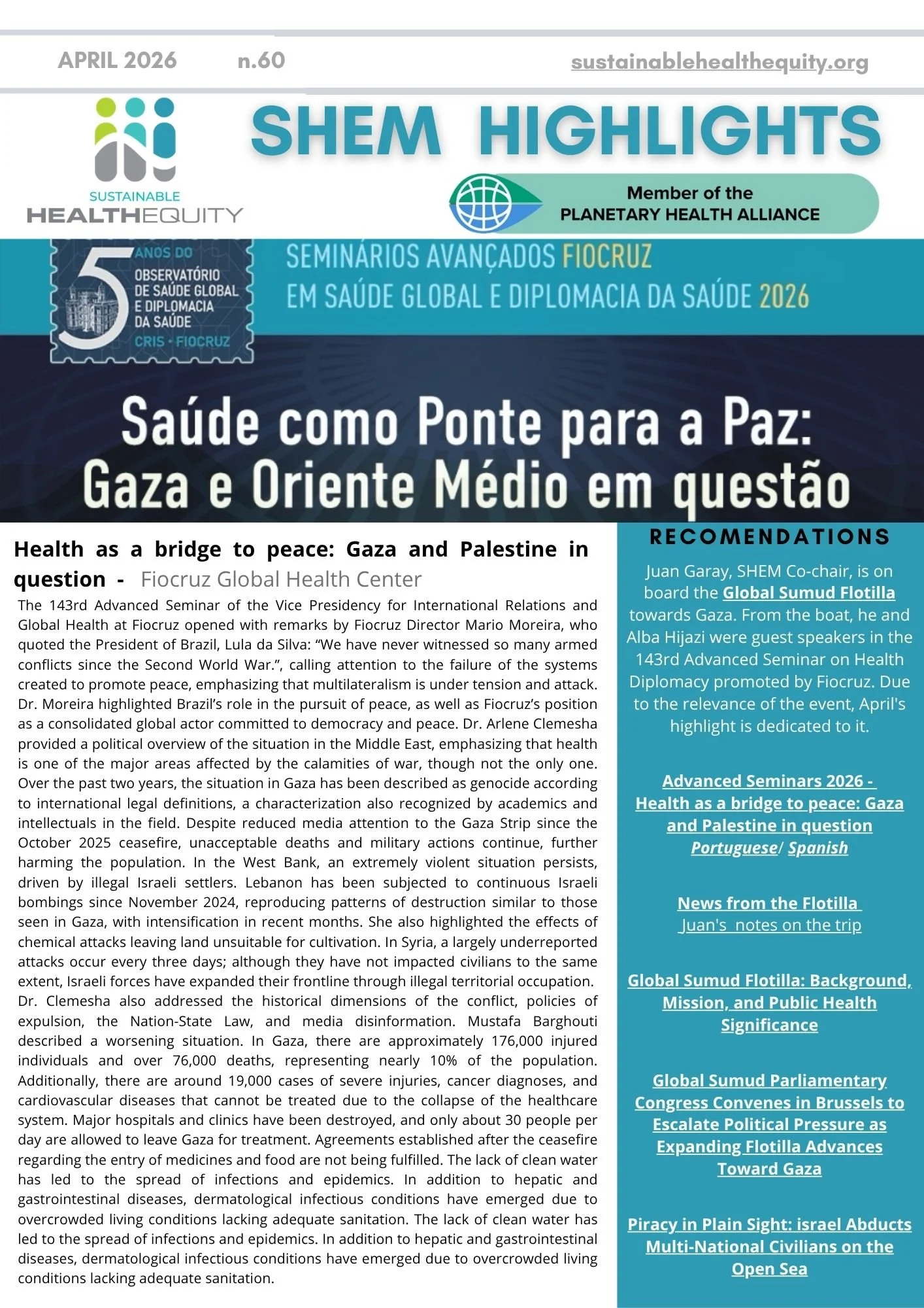 HL 60 - Health as a bridge to peace: Gaza and Palestine in question