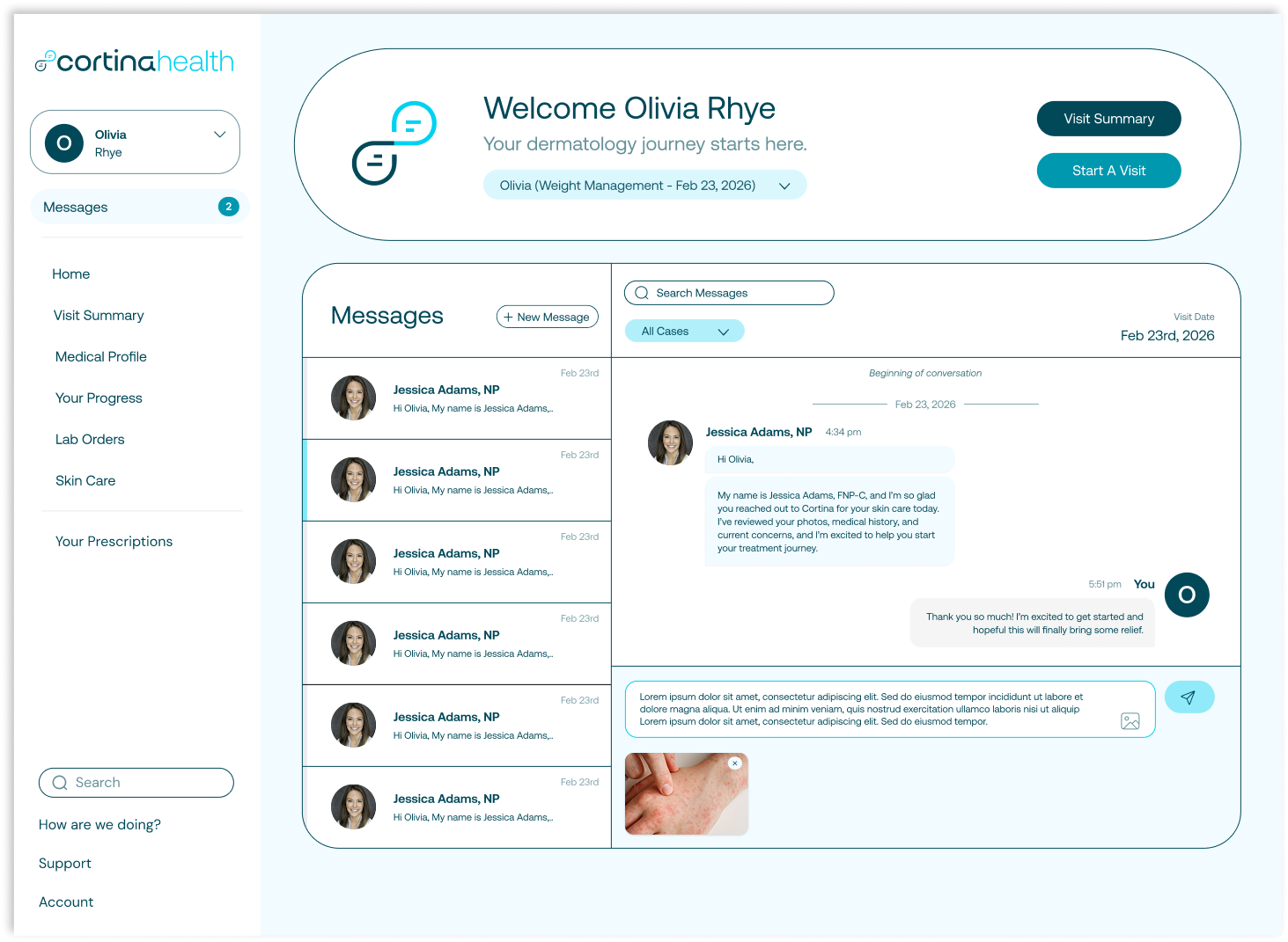 Cortina Health Messaging Desktop - Actively Composing.png