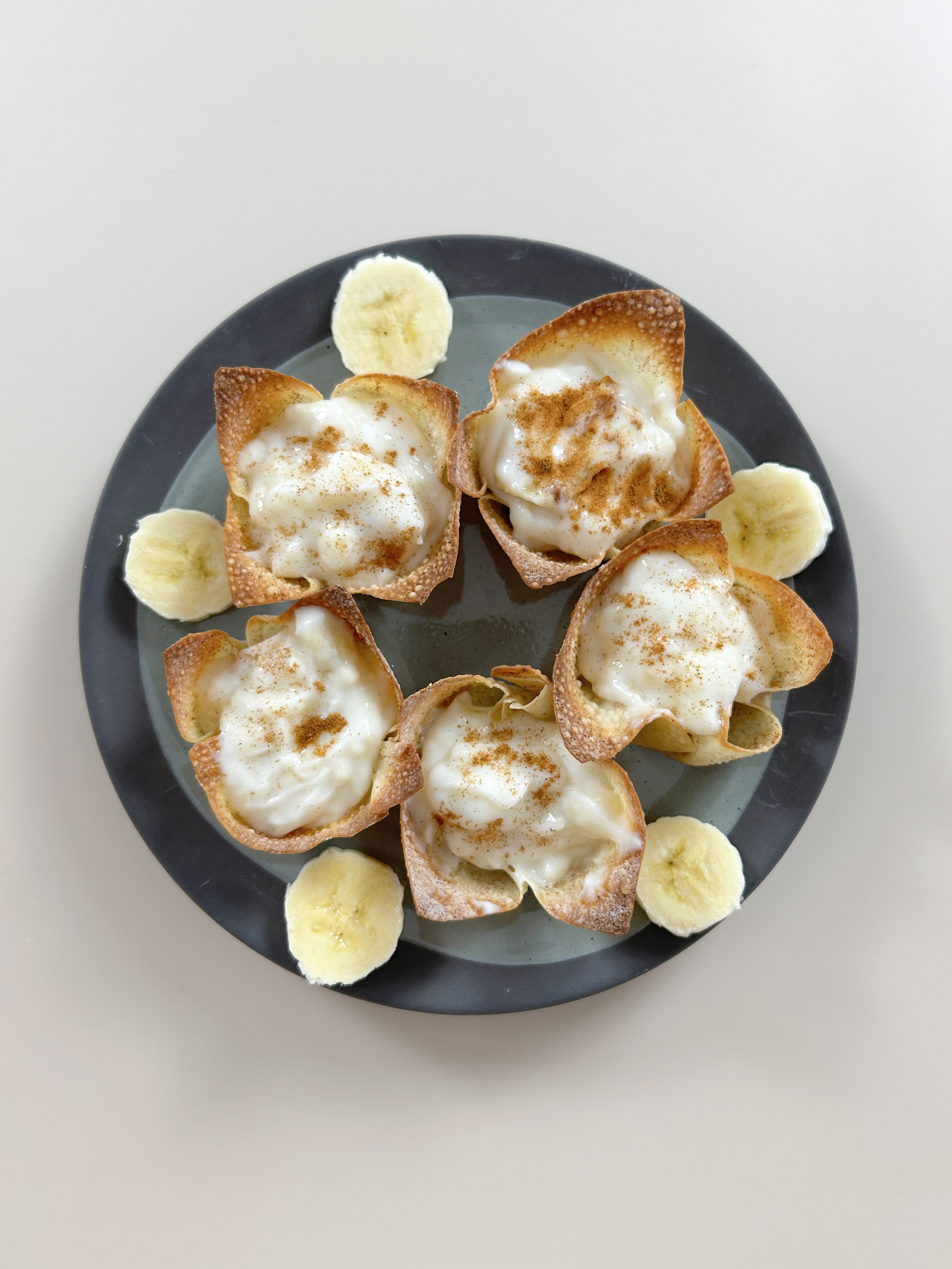 Wonton Wrappers: Banana Cream Tarts