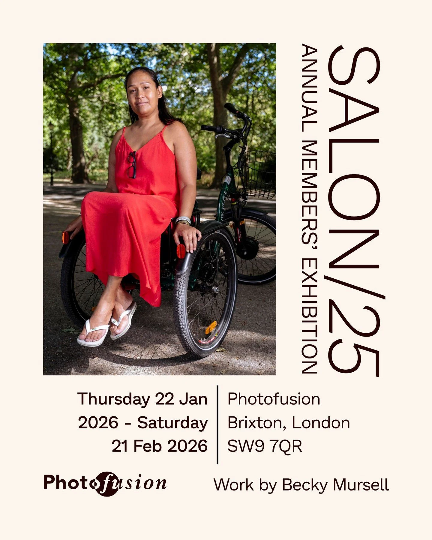Excited to share that my portrait of the gorgeous Quailyn ' The Epileptic Cyclist' who runs @villagelifesolidarity will be shown as part of @photofusionuk Members Salon! ✨ 

This will be the first time a portrait from my series 'The Everyday Cyclist'