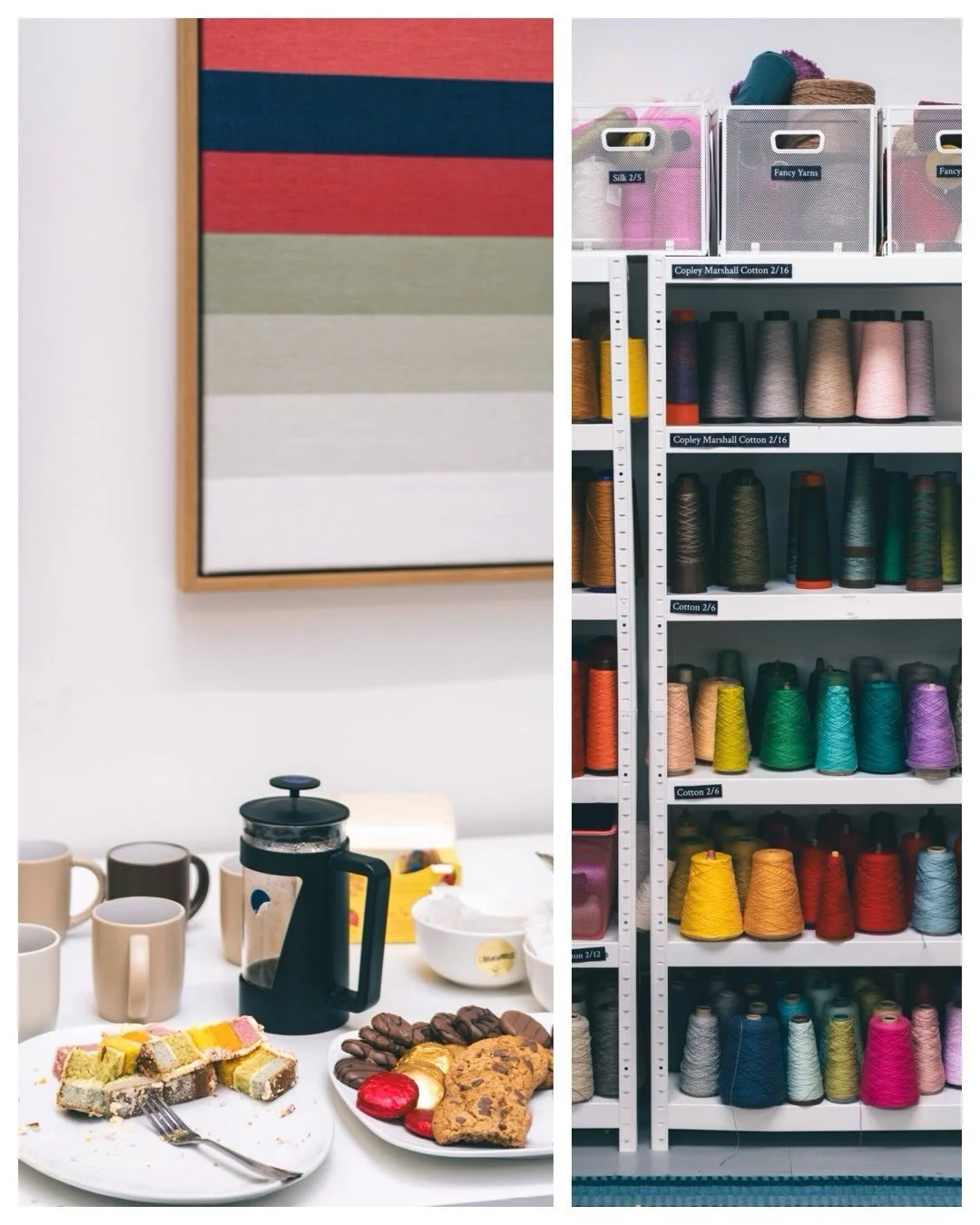 When you are on a colour theory yarn winding workshop and members of the @margoselbystudio team have their birthdays - only right to celebrate with colourful cake! 🥳🎂🎨

A real treat and inspiration to spend 2 days in such a colourful studio, doing