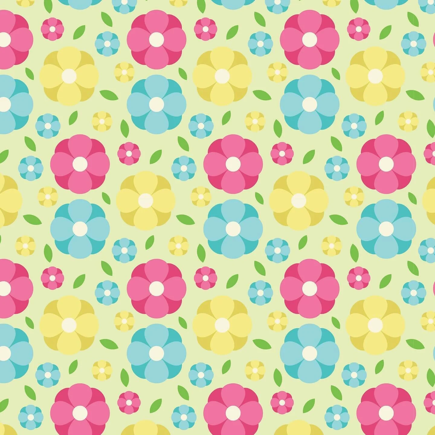 Patterns - pt1

This is one of the patterns I have made over the past year.
I've been learning different tips, techniques, and tools in Illustrator. 

For this pattern I was playing around with pucker and bloat tool with a circle to make flowers. I a
