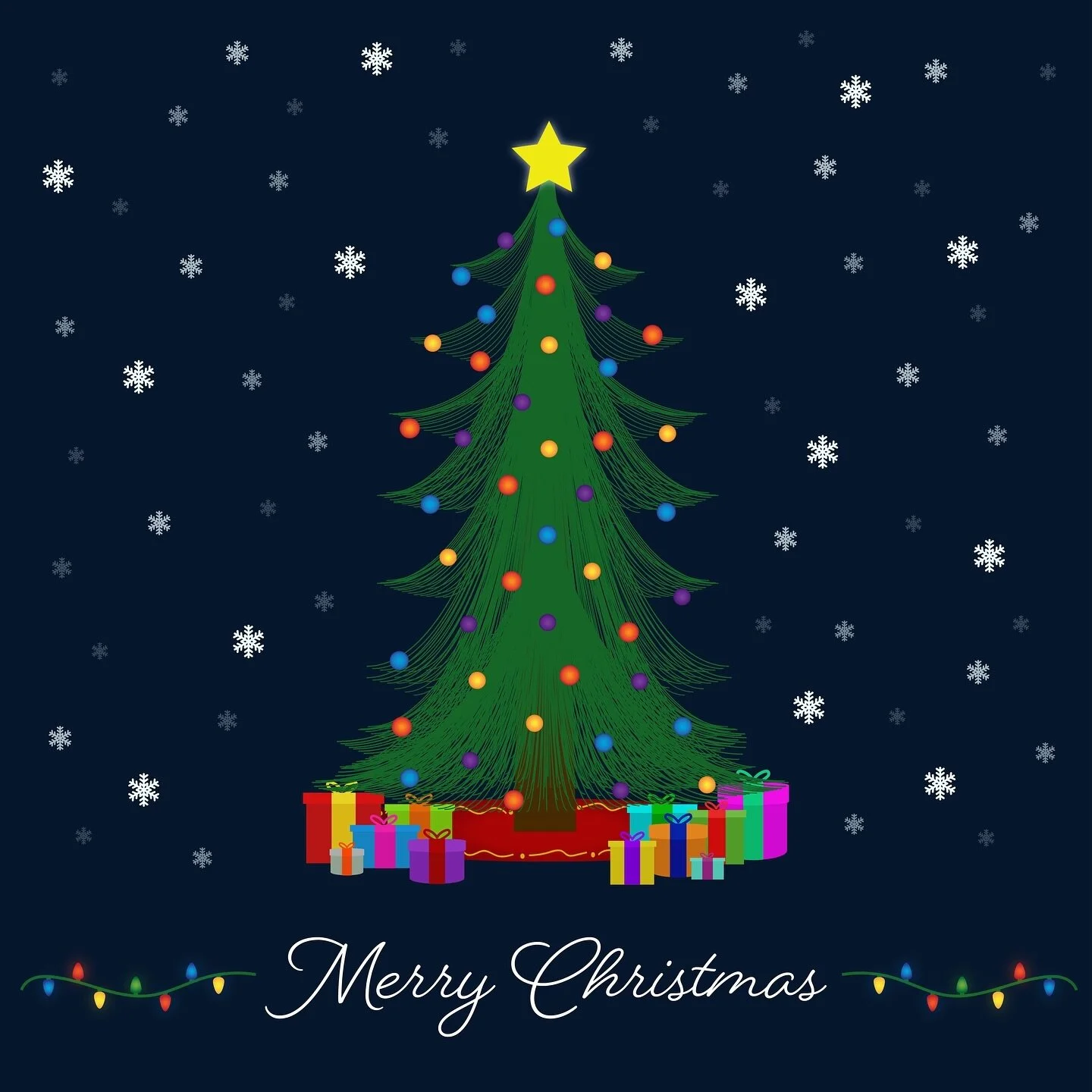Merry Christmas and Happy Holidays everybody!

I hope everybody has a great Christmas and Happy Holidays. 

I saw this cool trick in Illustrator where you use the arc tool while holding down the ~ key on the keyboard to make this free flowing shape. 