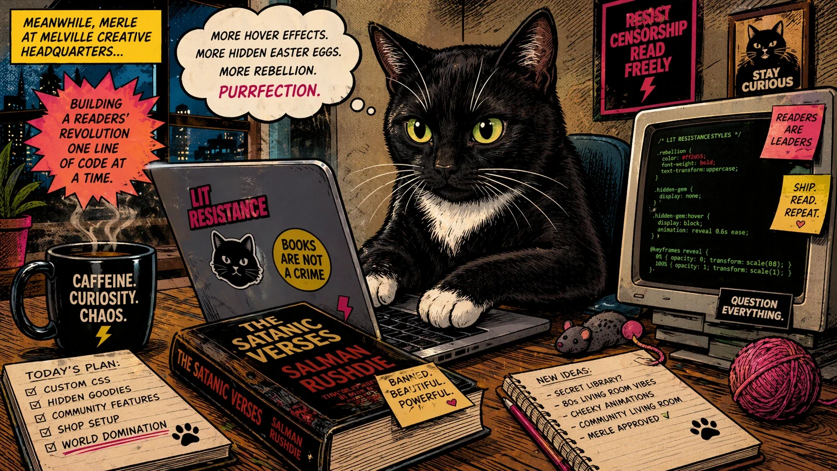 Merle the Cat is a tuxedo cat rebel