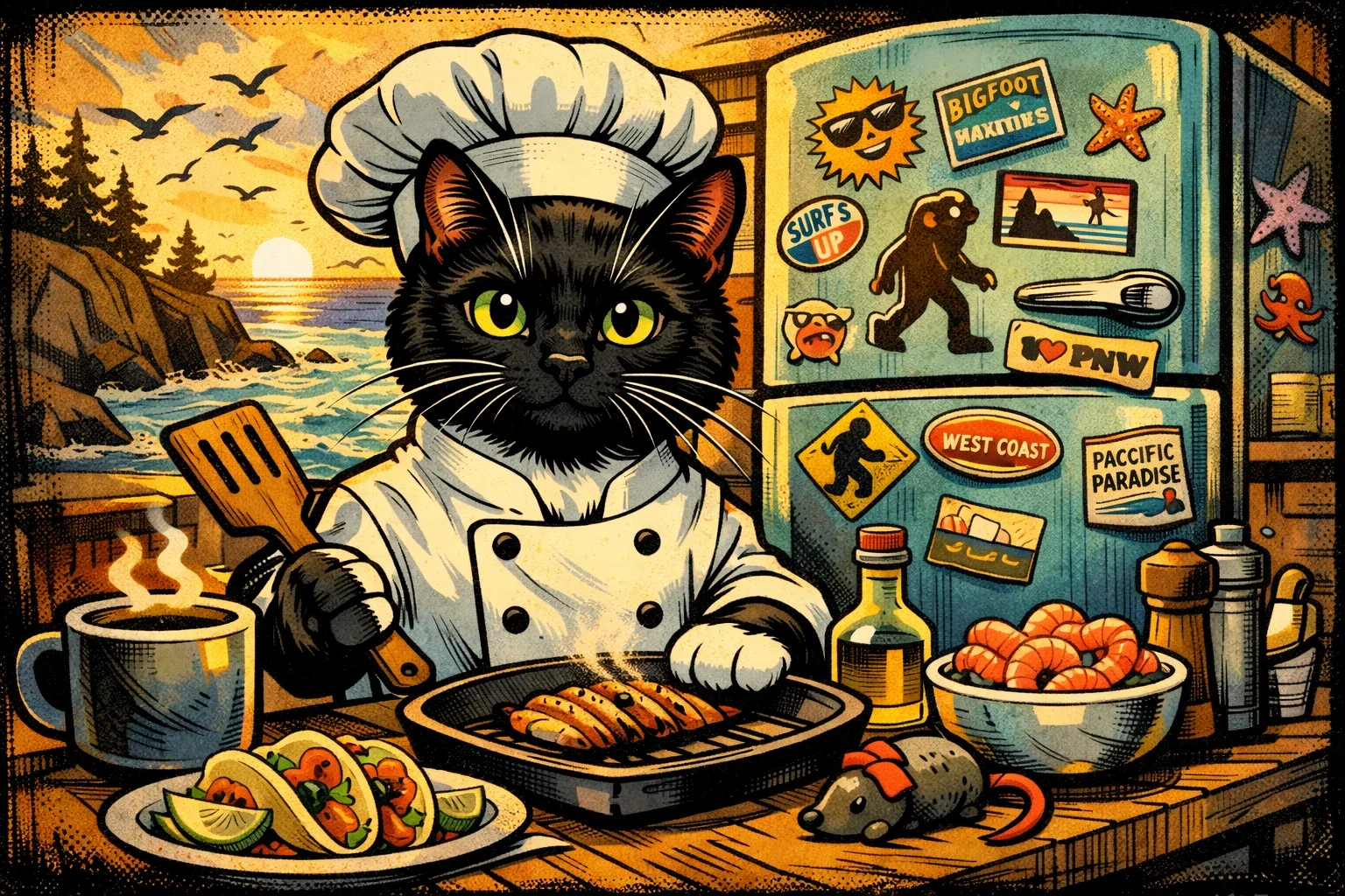 Merle the cat cooks up a website for the fridge of wonders