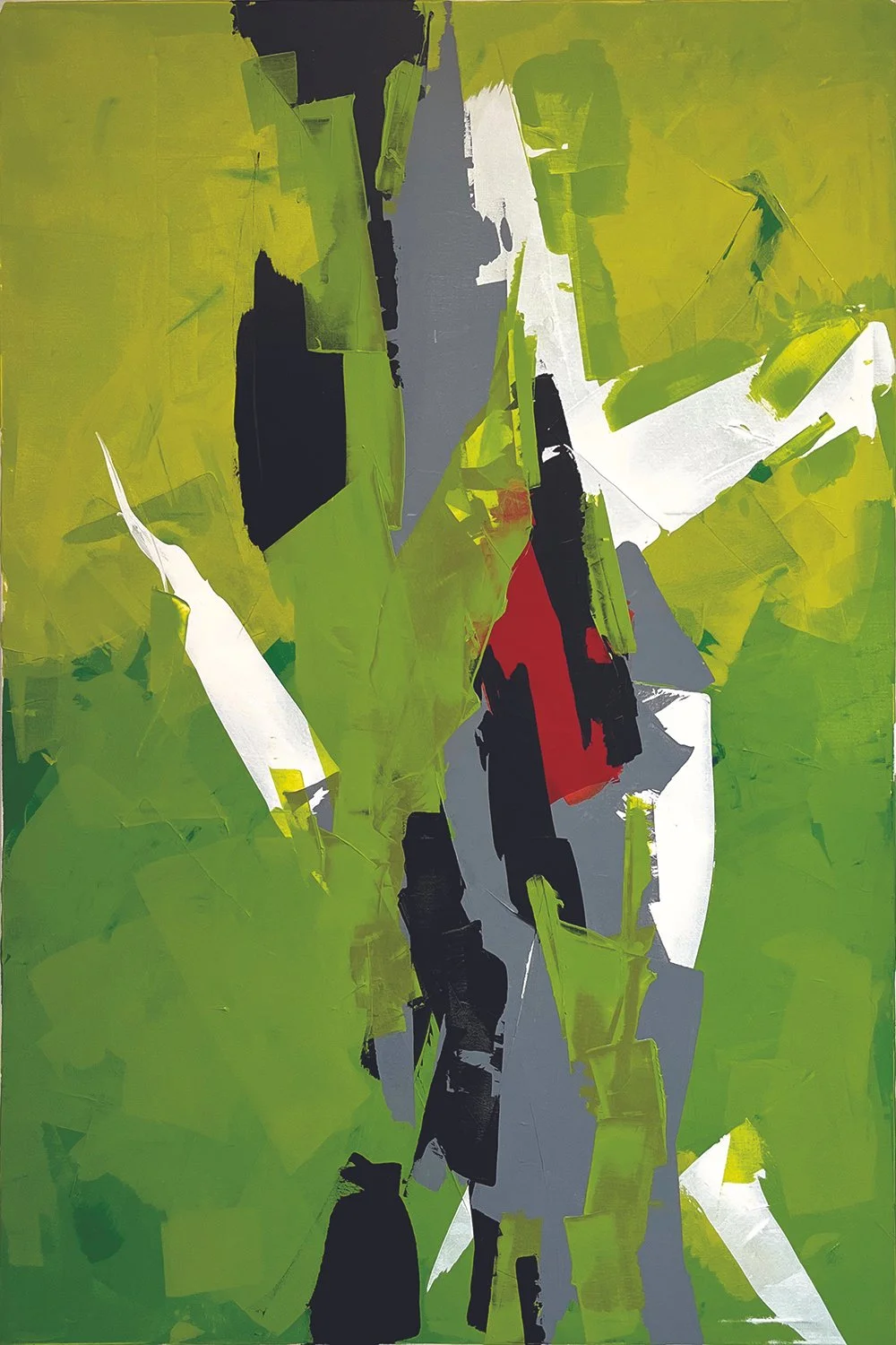 avocado. an abstract painting by peter scherrer. 48w x 72h. acrylic on canvas.