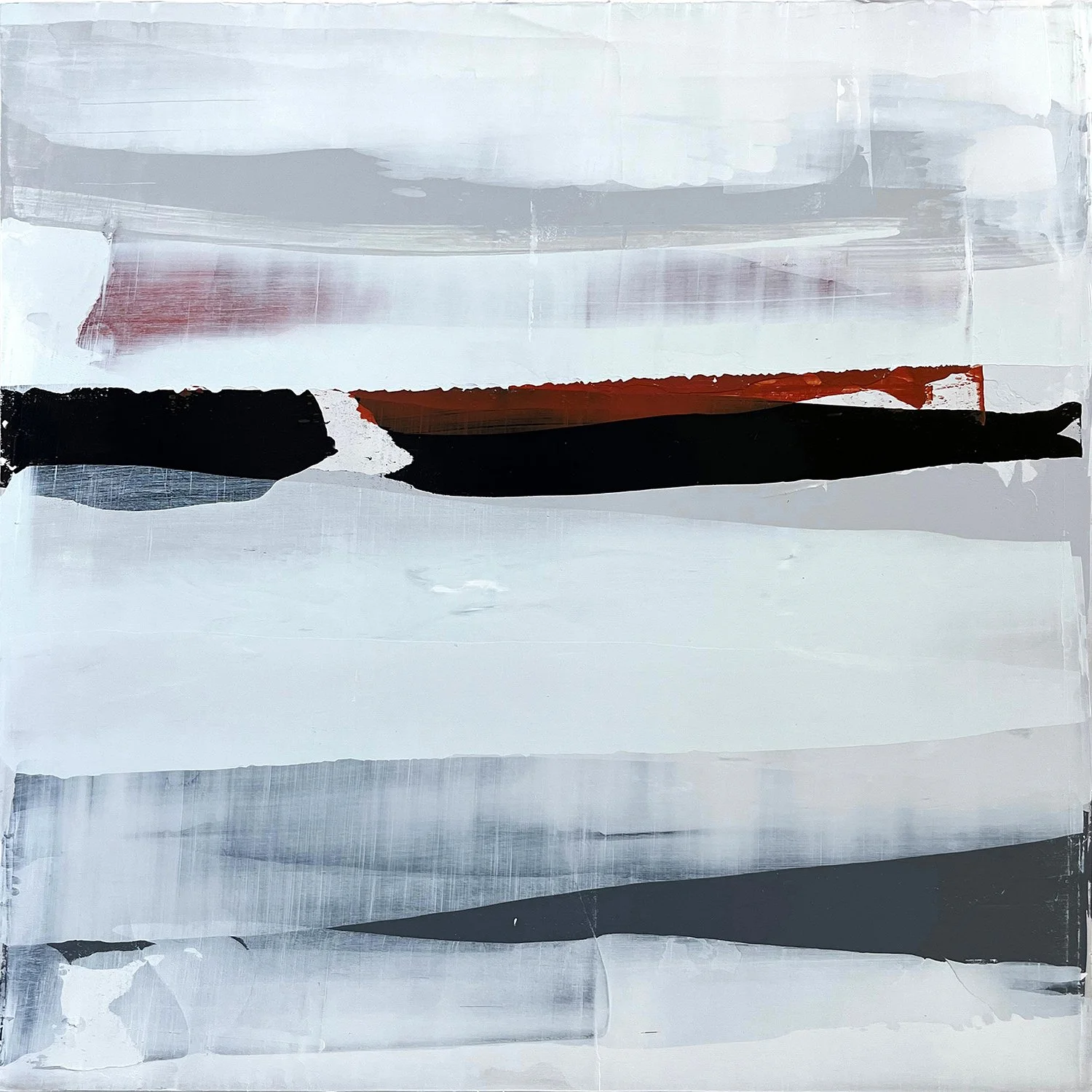 perfectly imperfect No. 17. an abstract painting by peter scherrer. 16w x 16h. acrylic on wood.