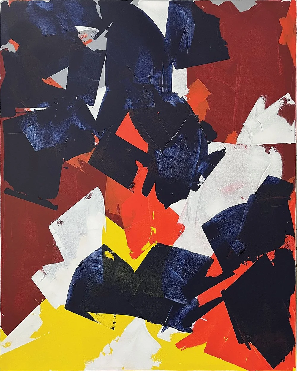 float. an abstract painting by peter scherrer. 48w x 60h. acrylic on canvas.